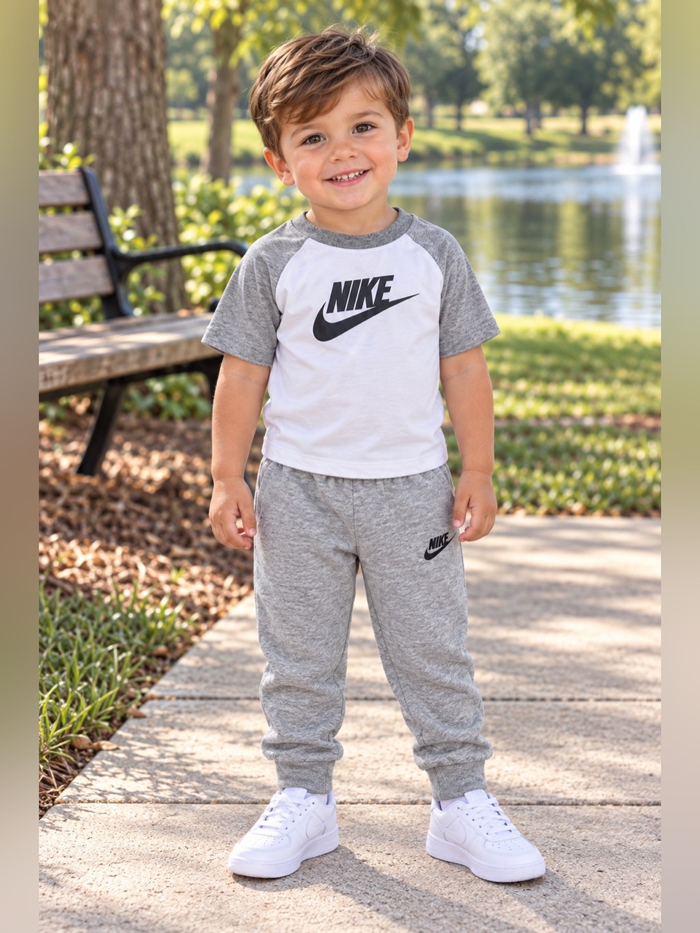 Nike Short Sleeve Raglan Tee & Jogger Pants Boys Size 3T NWT